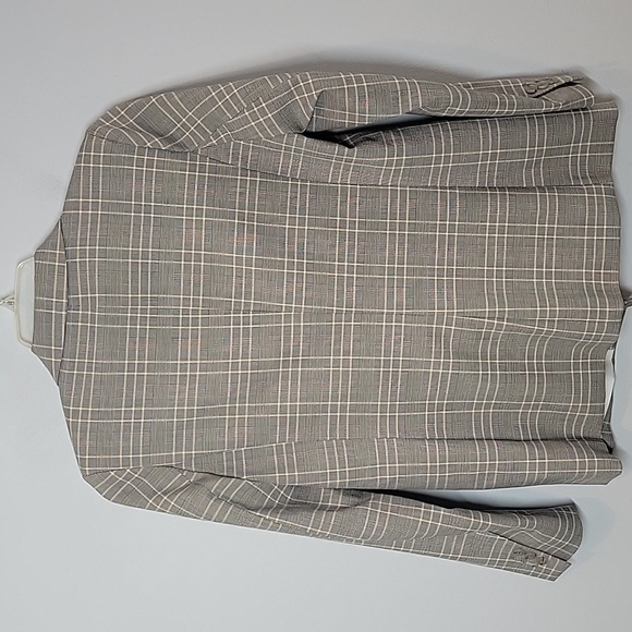 H&M double breasted Gray plaid blazer - Picture 7 of 8